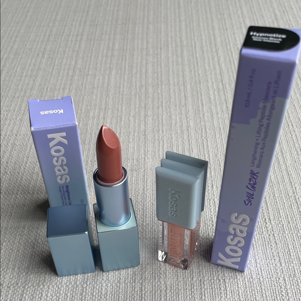 Kosas Lip stick, lip oil gloss, mascara bundle